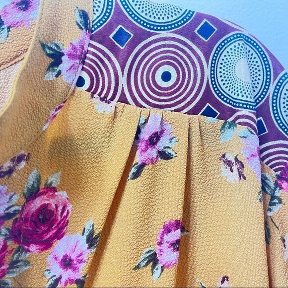 KINdom Shirt Dress‎ w/Handwoven, Gold/Marroon - Picture 6 of 15